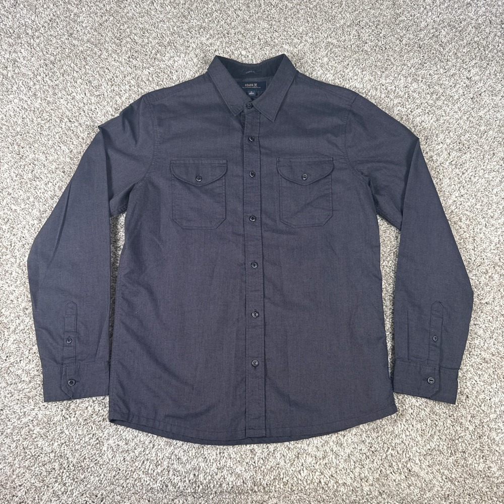Roark Shirt‎ Mens Small Charcoal Grey Work Classic Fit Button Down Long Sleeve